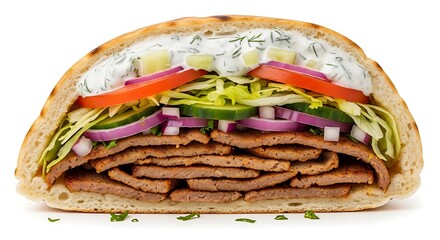 Delicious Doner Kebab Sandwich with Fresh Ingredients