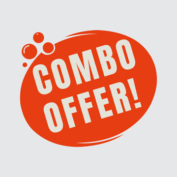 Red combo offer label isolated on for marketing promotion
