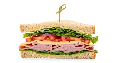 Delicious Ham and Cheese Sandwich with Fresh Vegetables