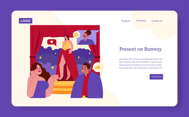 Fashion Runway Presentation Vector Illustration