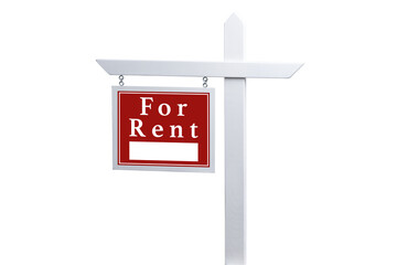 Sign indicating property for rent isolated on transparent background