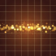 Abstract brown background with bokeh lights and grid pattern.