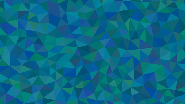 A captivating mosaic of cerulean and teal, where triangular facets converge in a mesmerizing display of geometric artistry and chromatic harmony