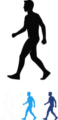  Person stand, walk and run icon. The style people standing, walking and running. Stand, walk, run symbol ilustration.