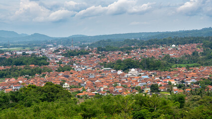 Obraz premium panoramic view of a Village in Majalengka Area, West Java, Indonesia