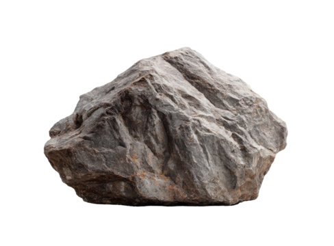 A close-up of a gray, textured rock against a black background, showcasing its natural details