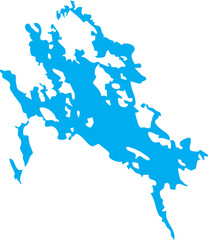 Lake Winnipesaukee New Hampshire Vector Map Shape