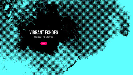 Abstract ink blob, grunge art. Paint stroke texture in marble style. Wallpaper design. Hand drawn halfton watercolor illustration. Design workshop poster