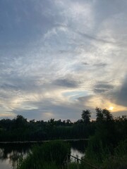 sunset over the river