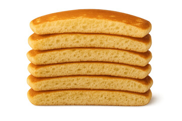 Stack of fluffy golden pancakes preparing for breakfast or sweet dessert with a transparent background