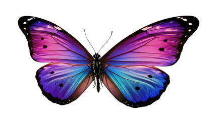 Obraz premium Vibrant Butterfly With Purple Blue Wings Isolated On Transparent Background With Detailed Textures