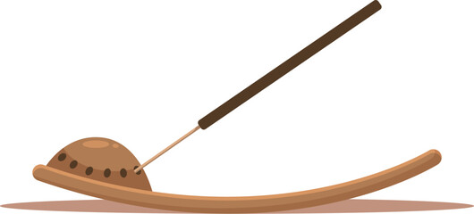 Smoldering incense stick releasing fragrant smoke, promoting tranquility and peace