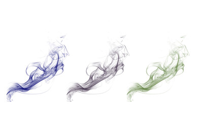 Colorful abstract smoke on transparent background