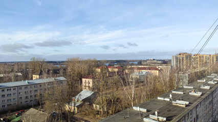 A high-angle look reveals intersections and traffic lines in the downtown core. It conveys structure, order, and urban intensity.