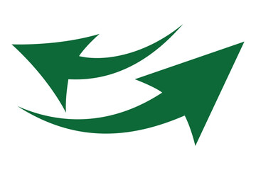 Curved Arrow Icon Set – Green and Blue Direction Vector for Web, UI, Logo, and Growth Graphics