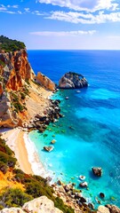 Scenic coastal beach view