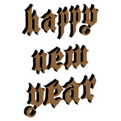 Happy New Year typography poster design.