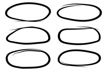 Hand-Drawn Red Circles & Ovals – Doodle, Grunge, and Marker Highlight Frames Vector Collection