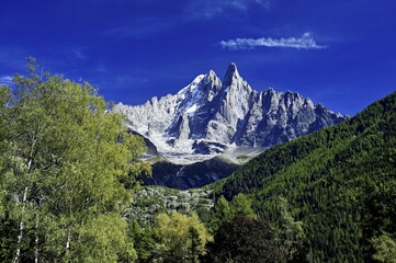 From Left Snowcovered Aiguille Verte