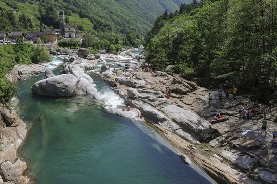 Rocks and Gums, Lavertezzo, Verzasca Valley in the Canton of Tessin, Switzerland