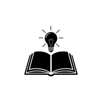 Knowledge Base Icon with Book and Lightbulb