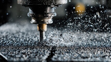 Metalworking with precision: a CNC machine cutting through metal, creating precision parts with efficiency and accuracy in a dynamic manufacturing setting.
