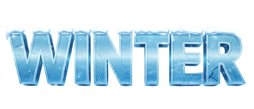 Winter Ice 3D Text Effect Design Frozen Snow Typography Blue Frost

