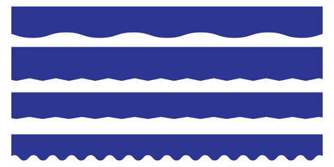 Horizontal Zigzag & Scalloped Borders – Seamless Wavy Line, Brush Stroke & Vector Divider Collection