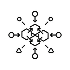 Abstract shapes circle square triangle moving fast, isolated on