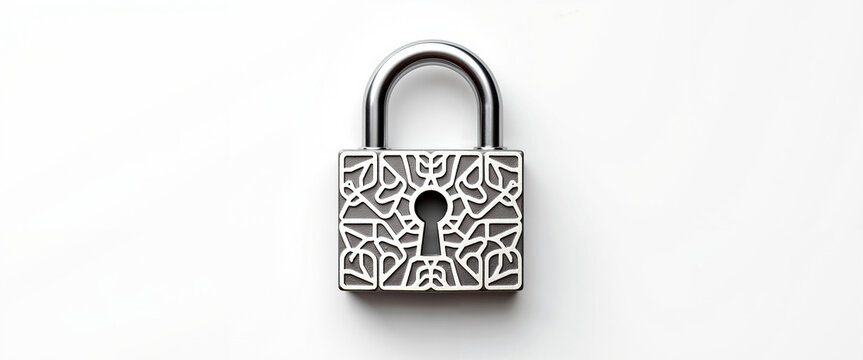 Decorative metal padlock on white background representing Data Privacy Day  