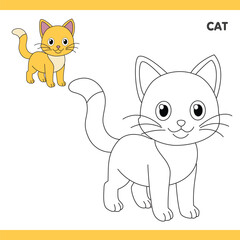 Cat Copy Colour worksheet for kids