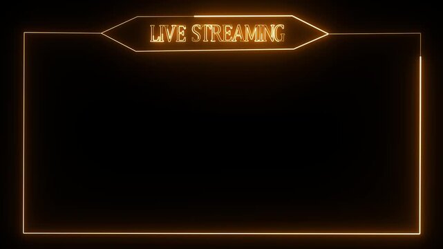 Live RCE streaming neon text frame animation box frame neon live streaming game live Stream overlay animation for live streaming video Titles 4k animation.  - Powered by Adobe
