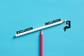 Inclusion and exclusion balancing on colored pencils with pictogram
