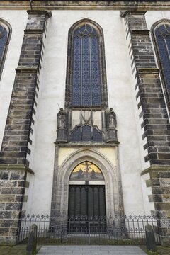 All Saint Church or Castle Church, Theses door where Martin Luther posted in Latin his 95 theses, Luther City Wittenberg, Saxony Anhalt, Germany