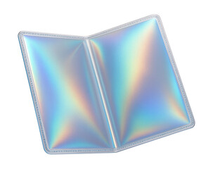 Clear PVC passport holder with a holographic finish.