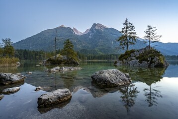 Hochkalter Reflected Hintersee Sunset Berchtesgaden