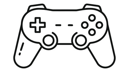 Gaming controller gamepad line icon, video game console joystick outline symbol illustration Vector