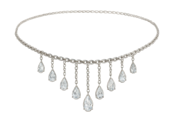 Belly chain featuring a line of dangling teardrop gems.