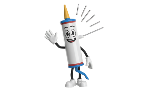 Caulk / Sealant (Silicone, Acrylic) cartoon Character on transparent background