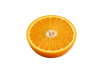 Juicy fresh citrus orange fruit slice on white isolated background for healthy vitamin diet