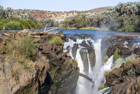Epupa Falls waterfall on the Kunene River, Kunene, Namibia