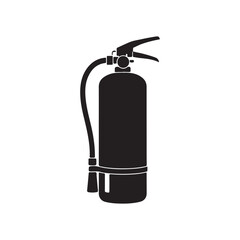 Fire extinguisher silhouette vector flat illustration design on white background