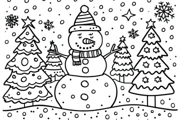 Christmas coloring page with festive ornaments and detailed holiday patterns