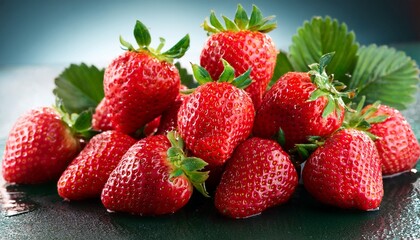 Obraz premium fresh strawberries bursting forth