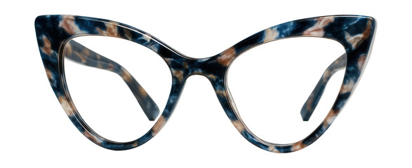 Cat-eye frames featuring a stylish marbled acetate design.