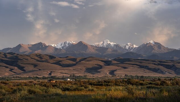Mountain peak of the Tian Shan Mountains, Issyk Kul, Kyrgyzstan