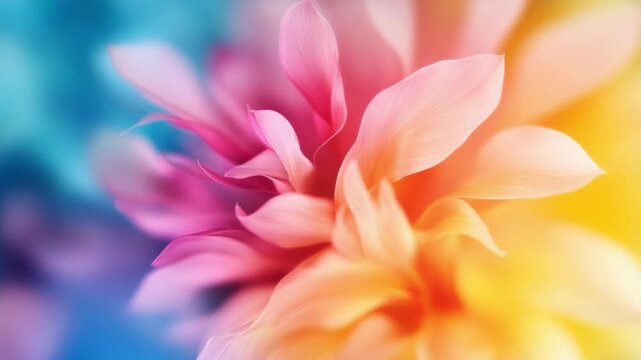 Vibrant Dahlia: A close-up shot of a mesmerizing dahlia showcases its radiant petals in a kaleidoscope of colors, representing the beauty and wonder of nature's artistry.
