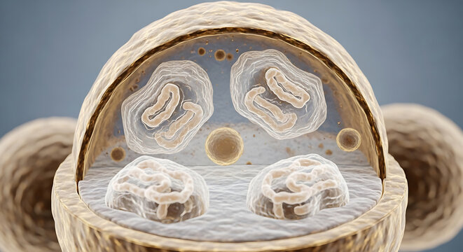 Echinococcus Granulosus Hydatid Cyst Detailed Medical Illustration with Visible Brood Capsules and Protoscolices Medical Visualization