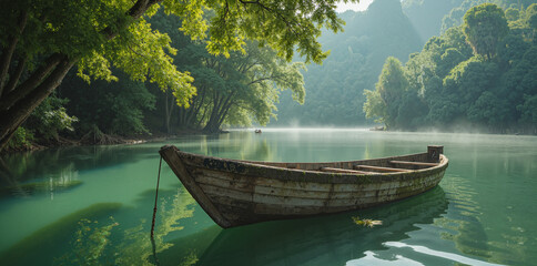 Abandoned Boat Drifting – Reflective Ecological Landscape for Environmental Awareness and Conservation Blogs