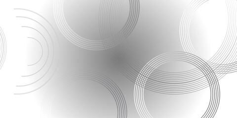 Abstract white glowing geometric lines on gray background. white and black background with white circle rings. Crossing line patterned background. Vector modern grey wave curves line for banner design